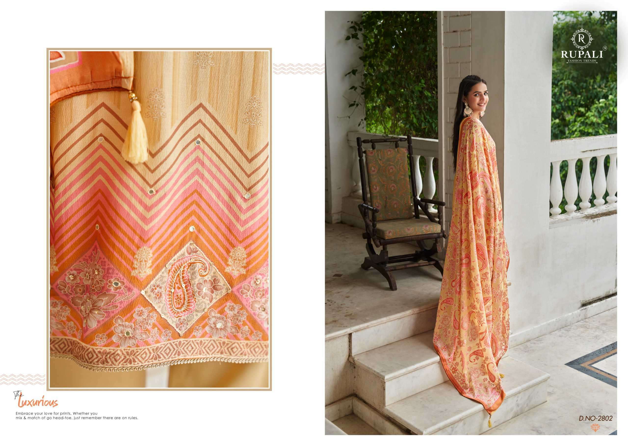 RUPALI FASHION AAEENA PURE VISCOSE MUSLIN LADIES SUIT CATALOGUE WHOLESALE RATE 