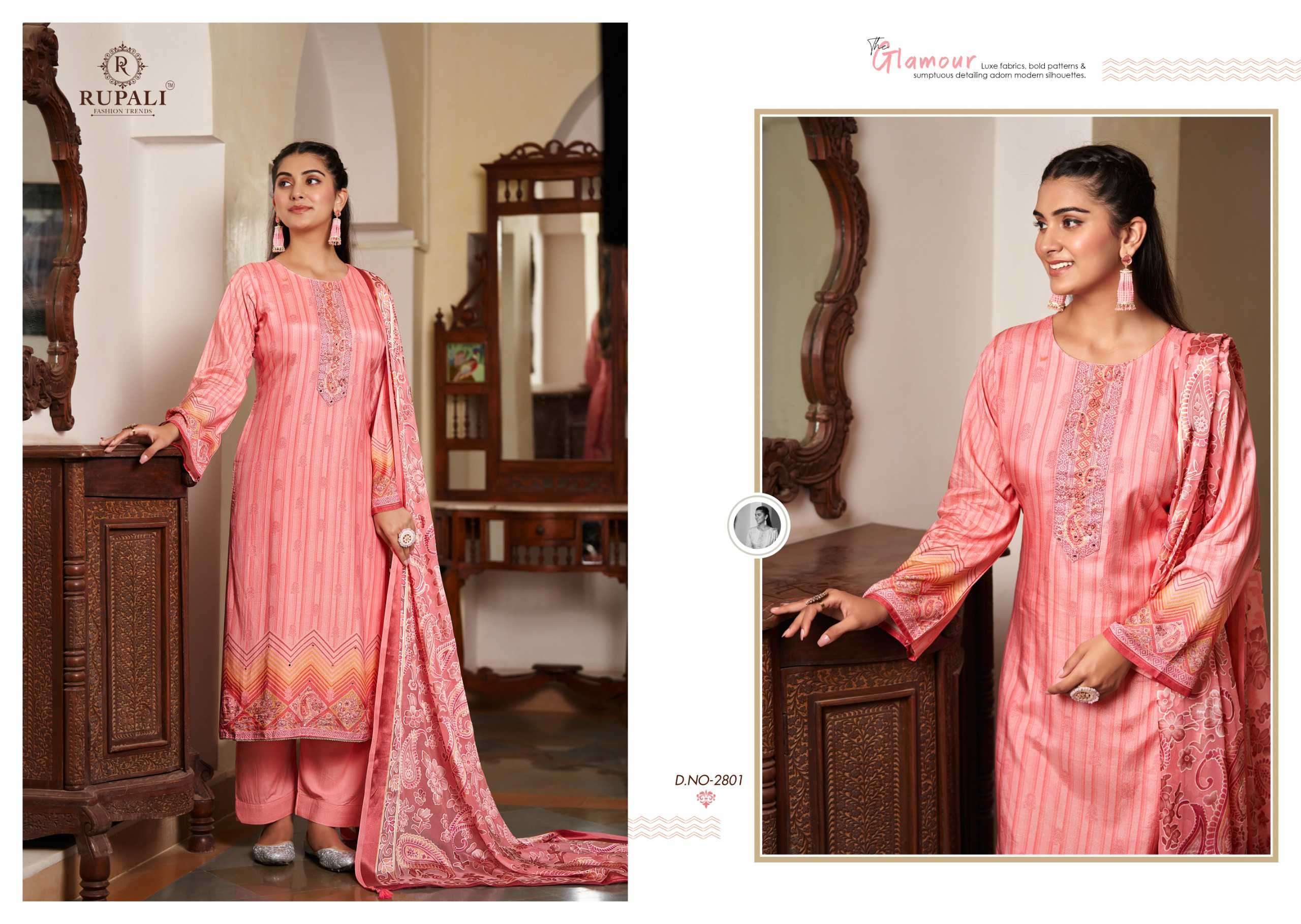 RUPALI FASHION AAEENA PURE VISCOSE MUSLIN LADIES SUIT CATALOGUE WHOLESALE RATE 