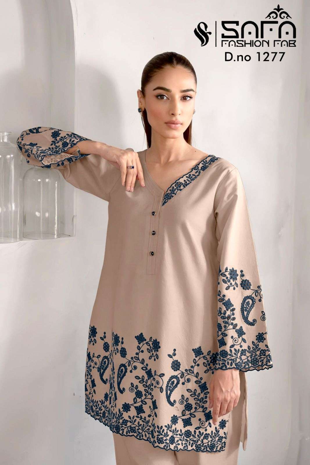 SAFA FASHION FAB 1277 PAKISTANI TOP BOTTOM WITH DUPATTA LATEST CATALOGUE 2024