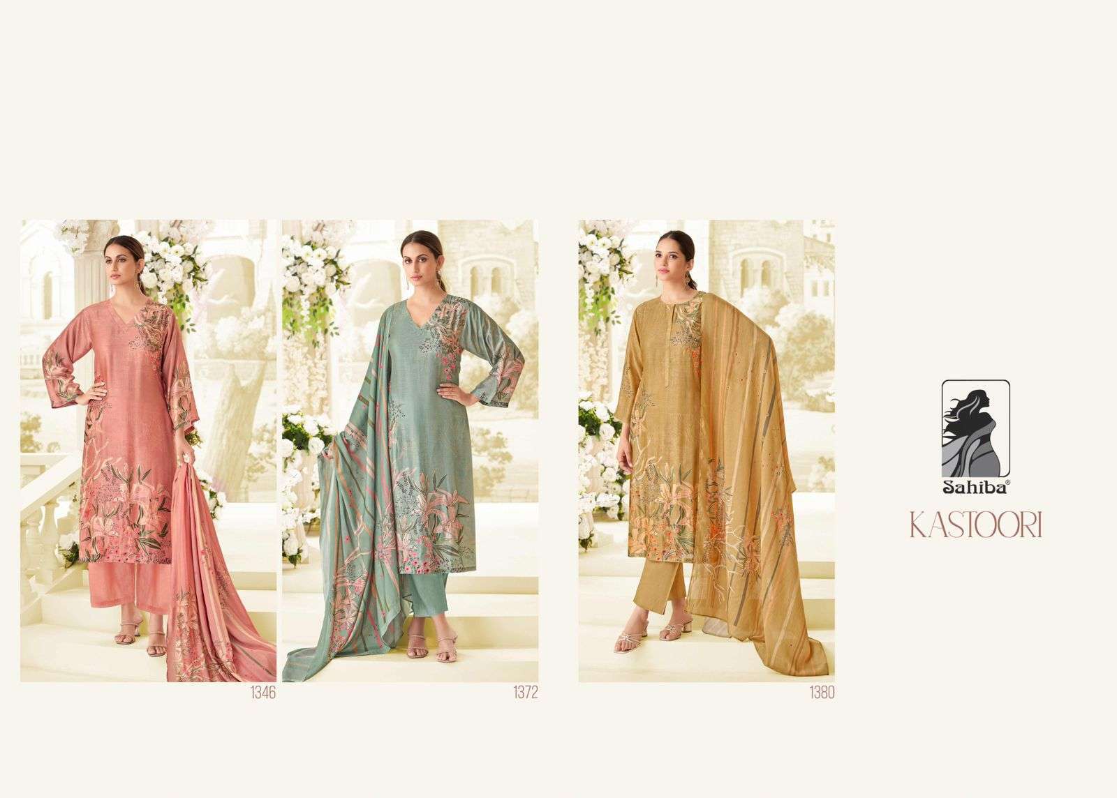 SAHIBA KASTOORI MUSLIN SILK SUIT CATALOGUE WHOLESALE PRICE DEALER 