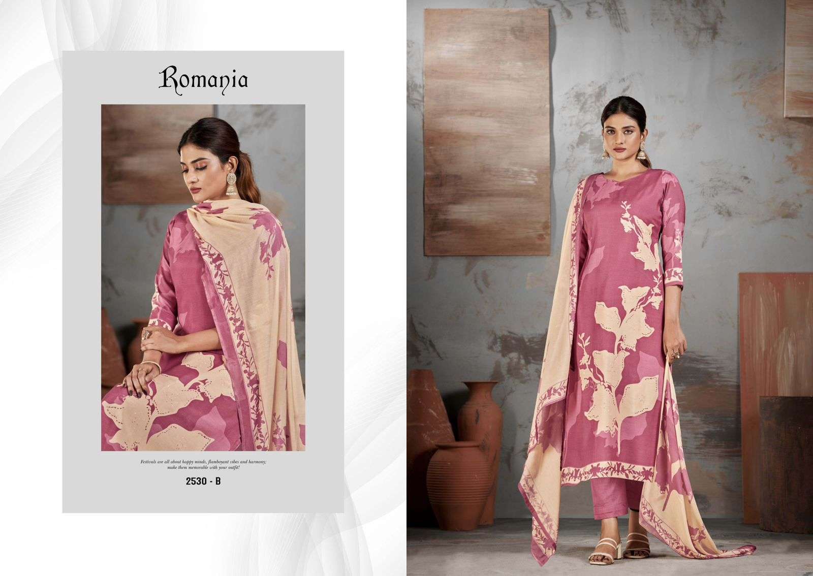 SARGAM ROMANIA FANCY WORK MUSLIN LADIES SUIT CATALOG WHOLESALER IN SURAT 2024