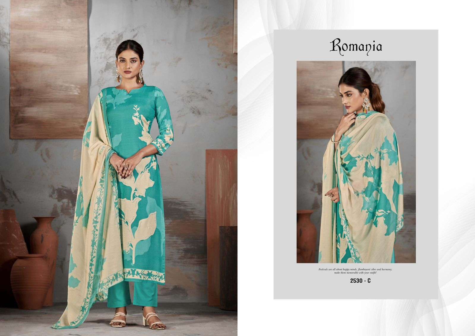 SARGAM ROMANIA FANCY WORK MUSLIN LADIES SUIT CATALOG WHOLESALER IN SURAT 2024