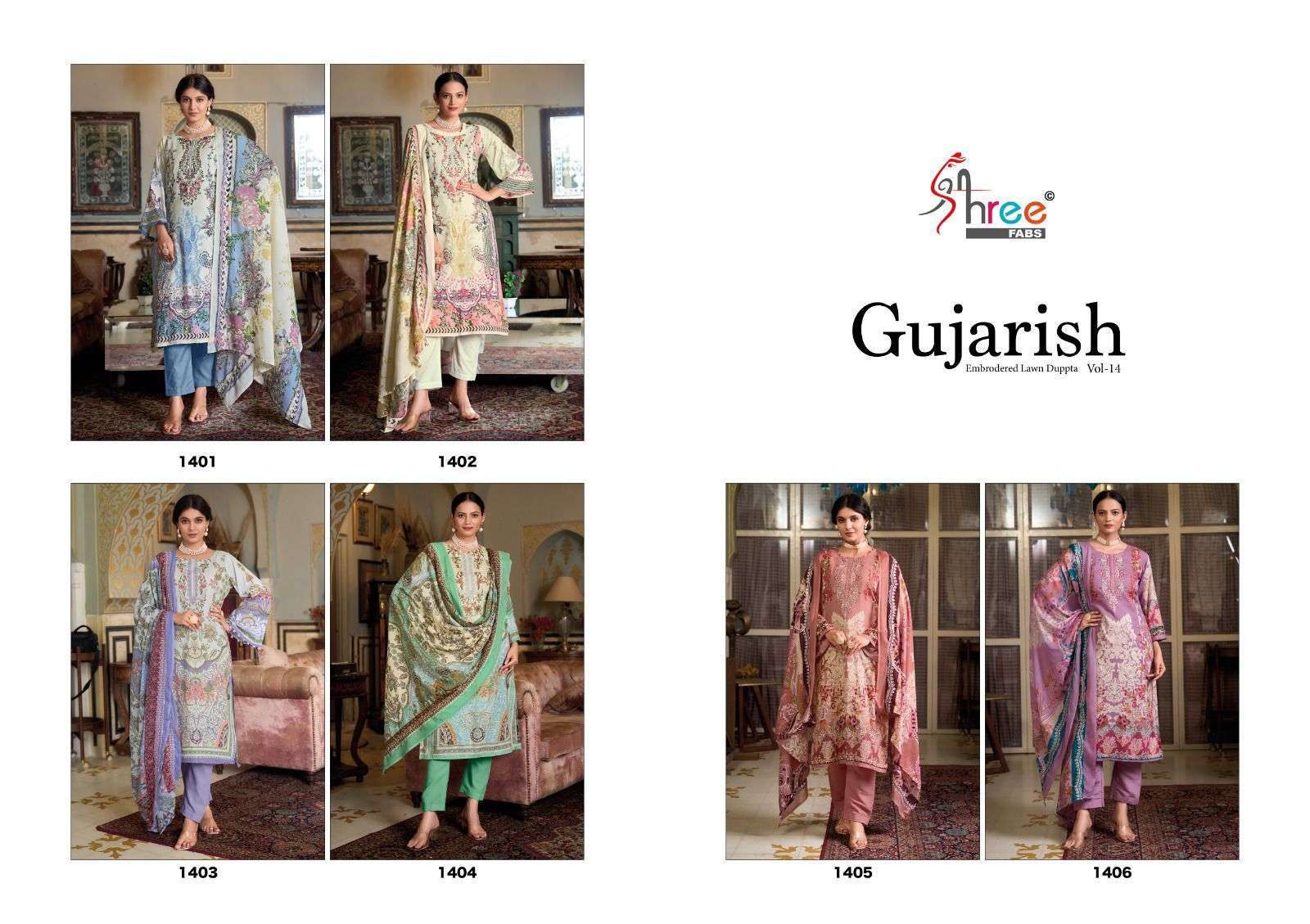 SHREE FAB GUJARISH VOL 14 DIGITAL PRINT COTTON SUIT CATALOG PAKISTANI DESIGN EXPORTER 