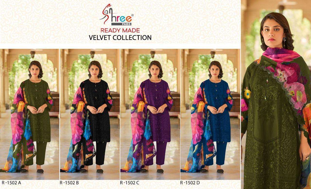 SHREE FAB R 1502 COLORS DESIGNER VELVET PAKISTANI SUIT EXPORTER 2024