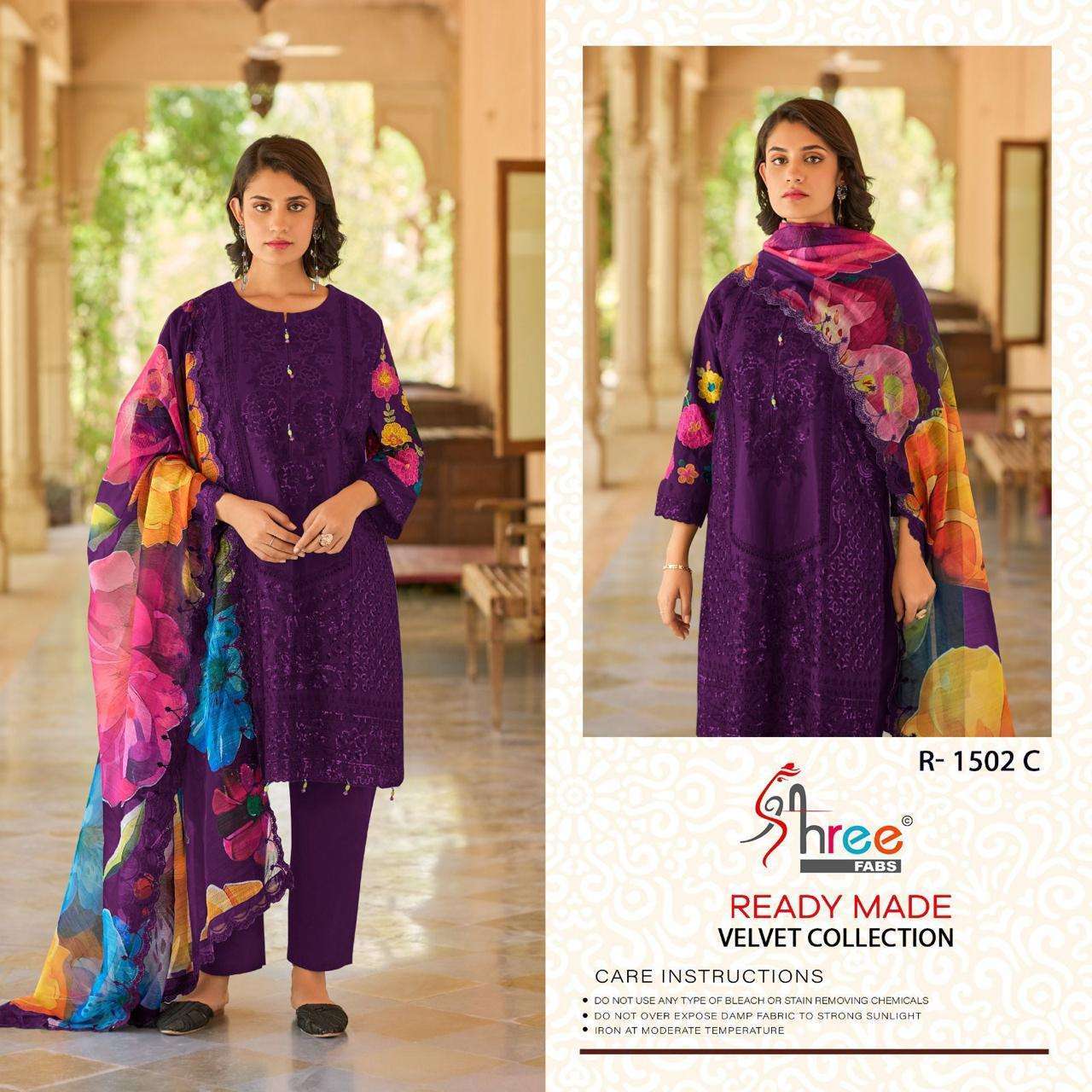 SHREE FAB R 1502 COLORS DESIGNER VELVET PAKISTANI SUIT EXPORTER 2024