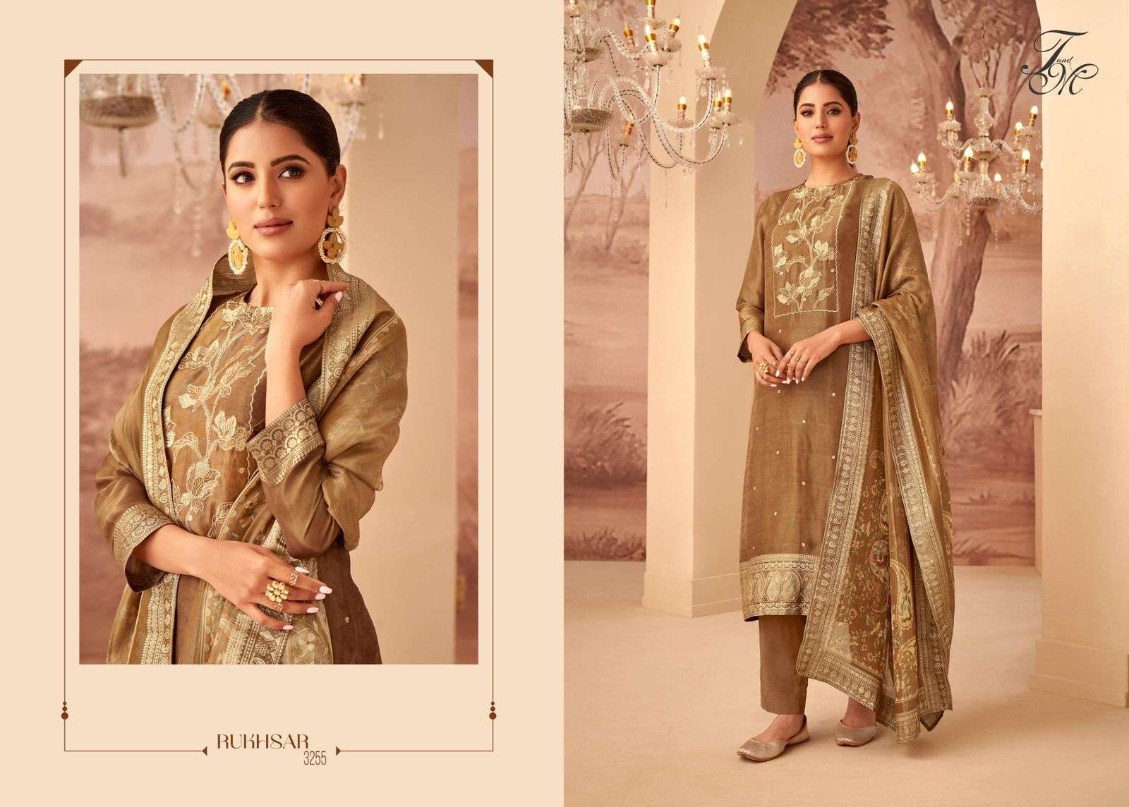 T AND M DESIGNER RUKHSAR PARTYWEAR STYLE JACQUARD SUIT CATALOG EXPORTER 