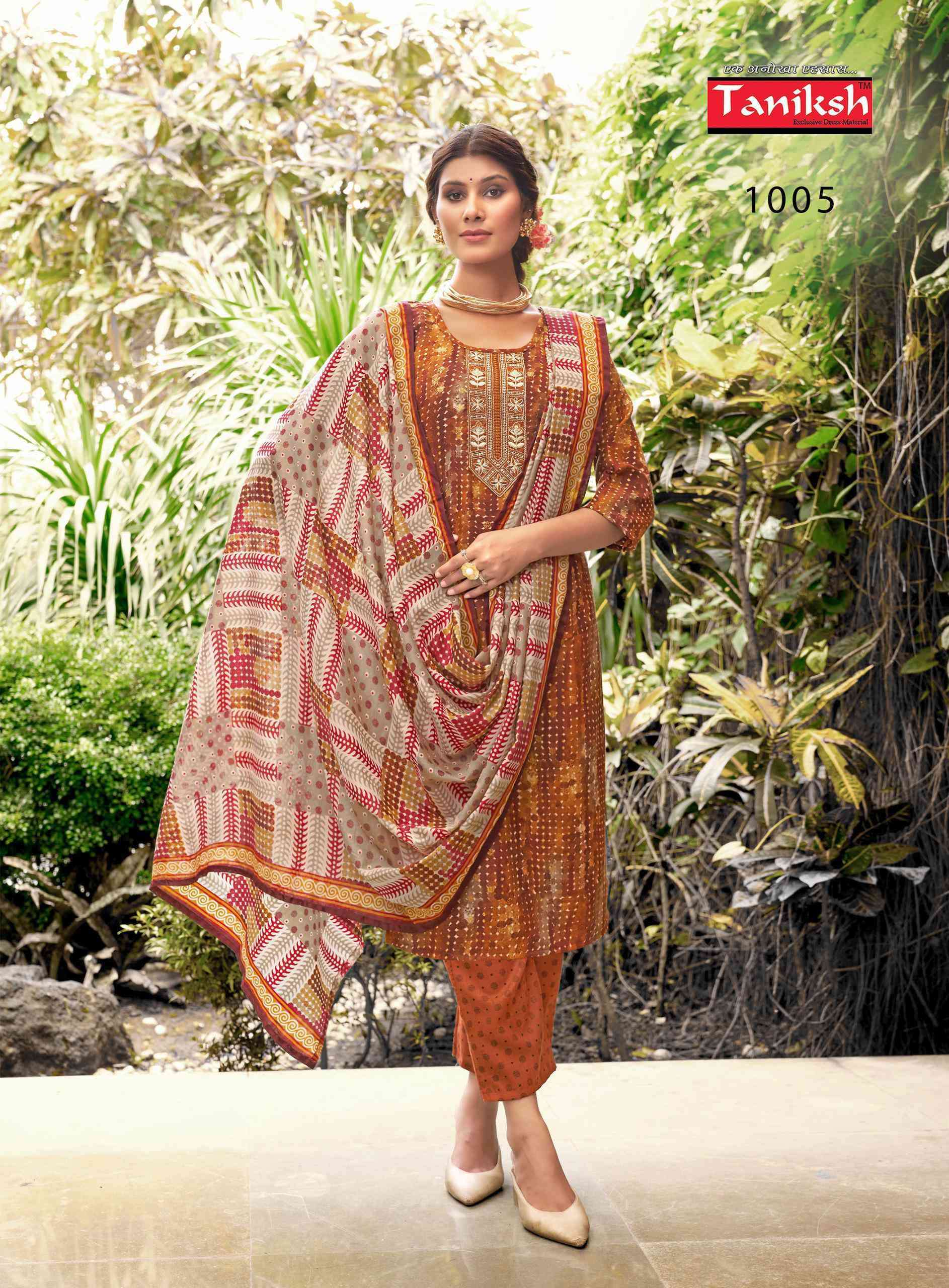 TANIKSH SABNAM PRINTED KURTI PANT DUPATTA SET CATALOGUE SUPPLIER 2024