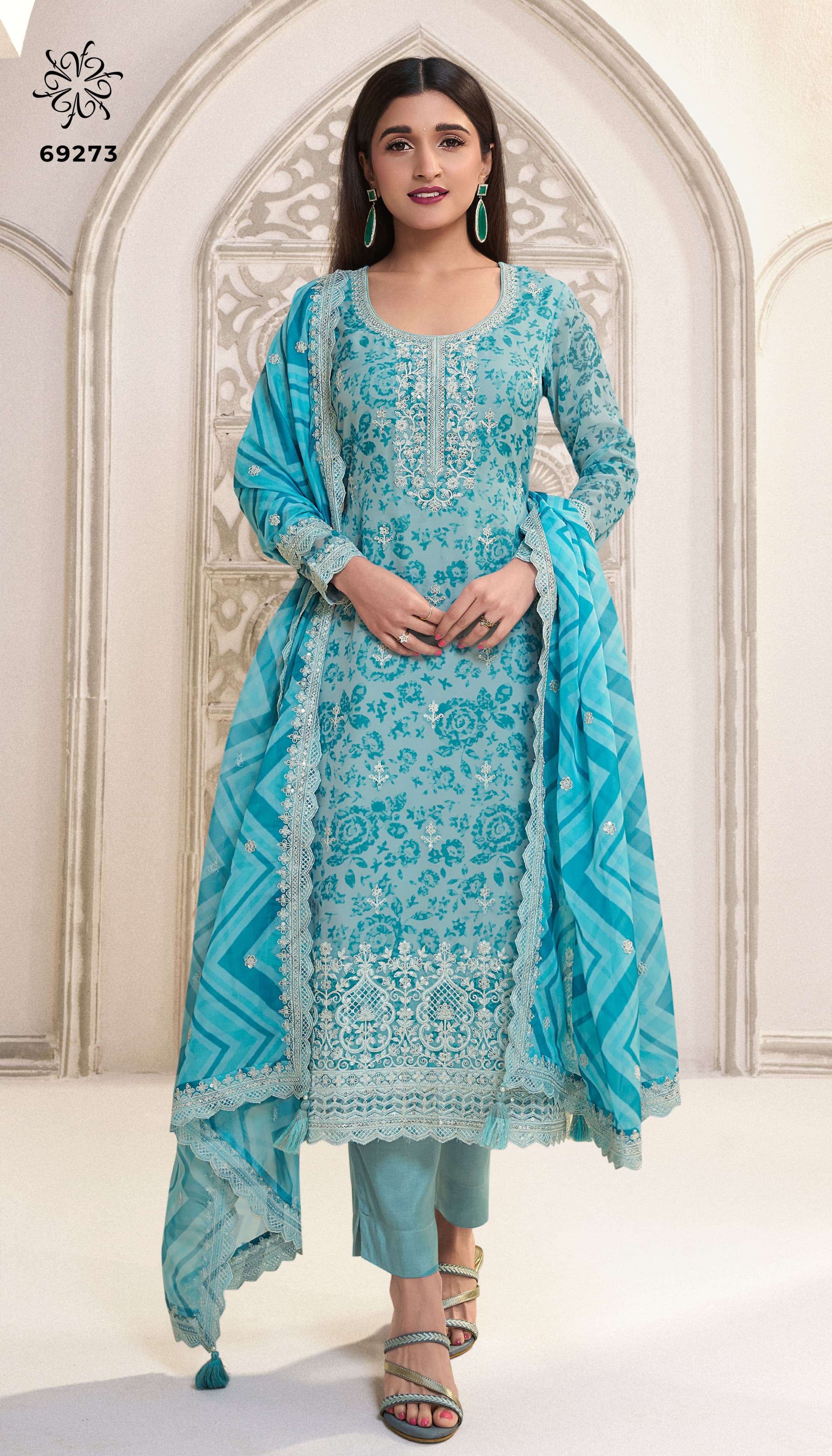 VINAY FASHION KULEESH SPARSH DIGITAL PRINT ORGANZA SUIT CATALOG DEALER