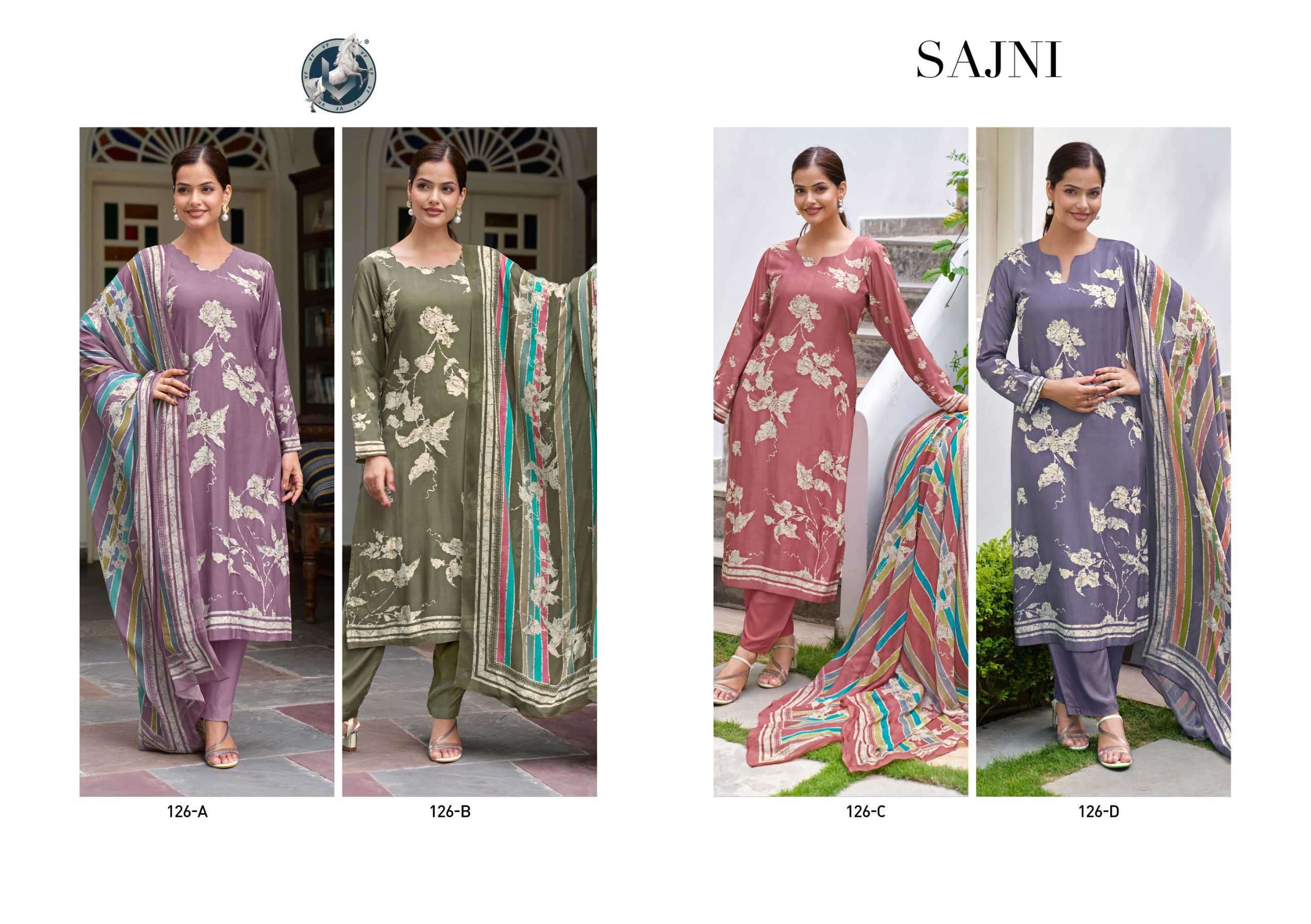VIVEK FASHION SAJNI PURE MUSLIN LADIES SUIT CATALOG DEALER EXPORTER 2024