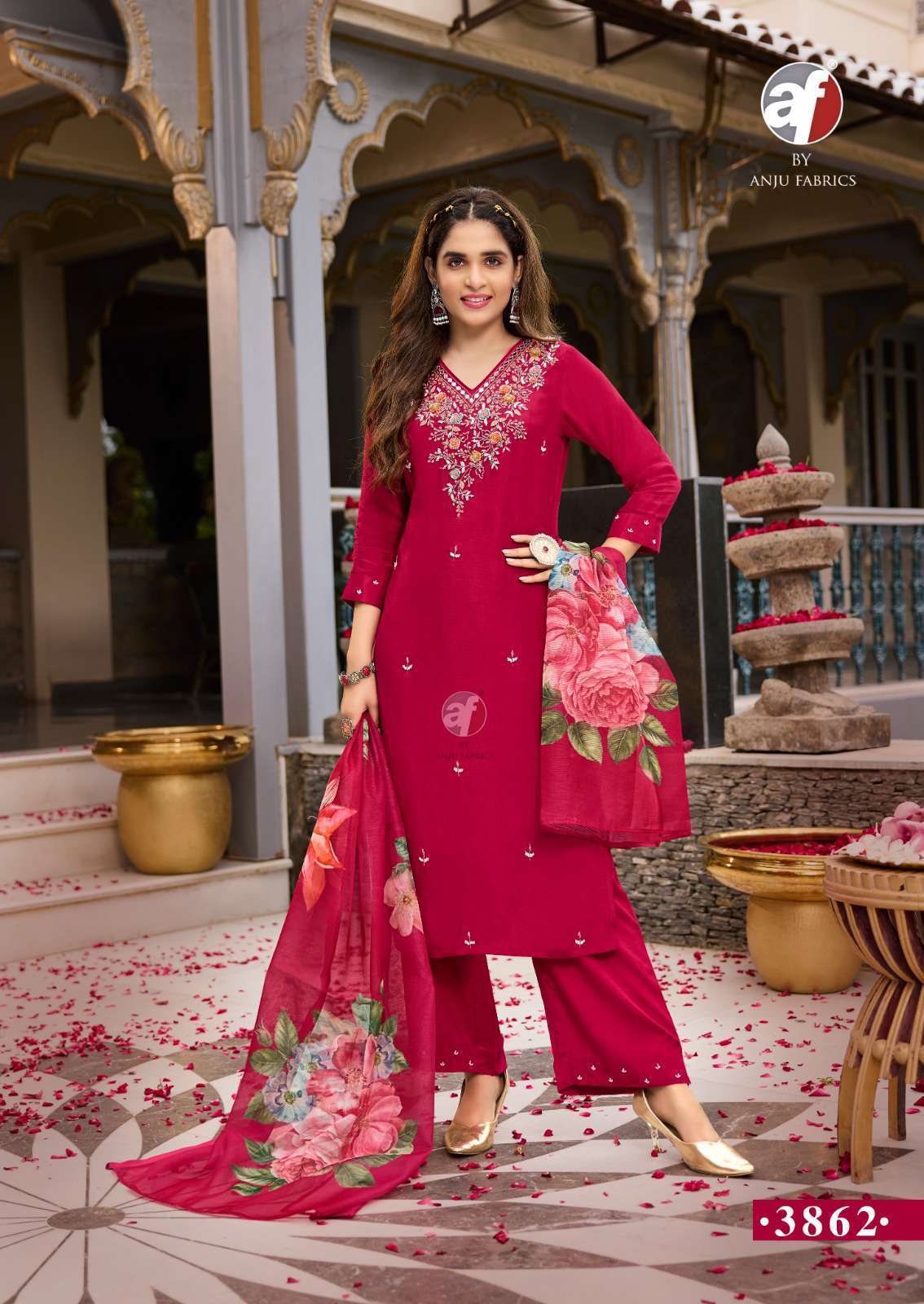 AF STOCK OUT GHUNGHAT VOL 11 BY ANJU FABRICS STYLISH KURTI PANT WITH DUPATTA LATEST CATALOGUE 2024