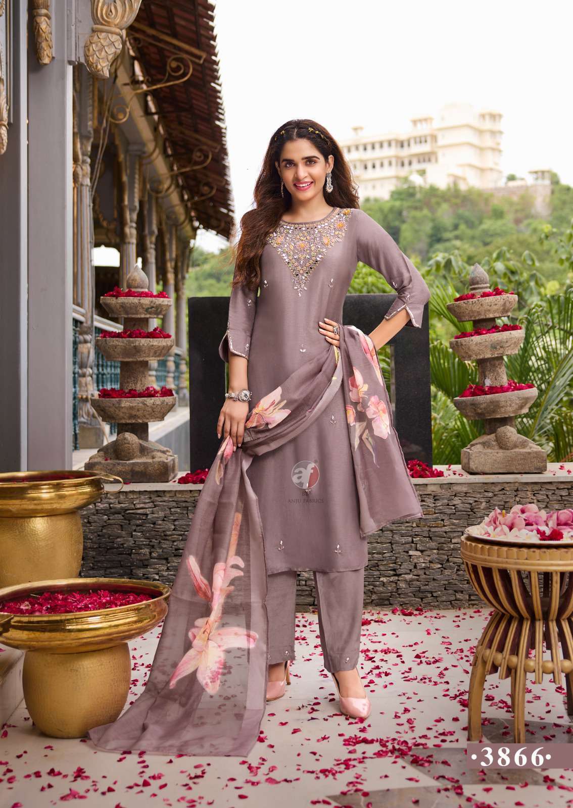 AF STOCK OUT GHUNGHAT VOL 11 BY ANJU FABRICS STYLISH KURTI PANT WITH DUPATTA LATEST CATALOGUE 2024
