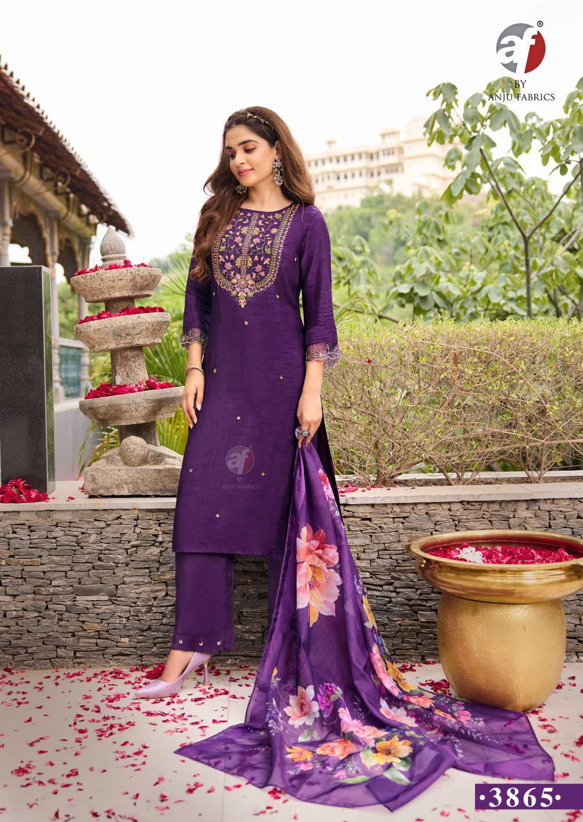 AF STOCK OUT GHUNGHAT VOL 11 BY ANJU FABRICS STYLISH KURTI PANT WITH DUPATTA LATEST CATALOGUE 2024
