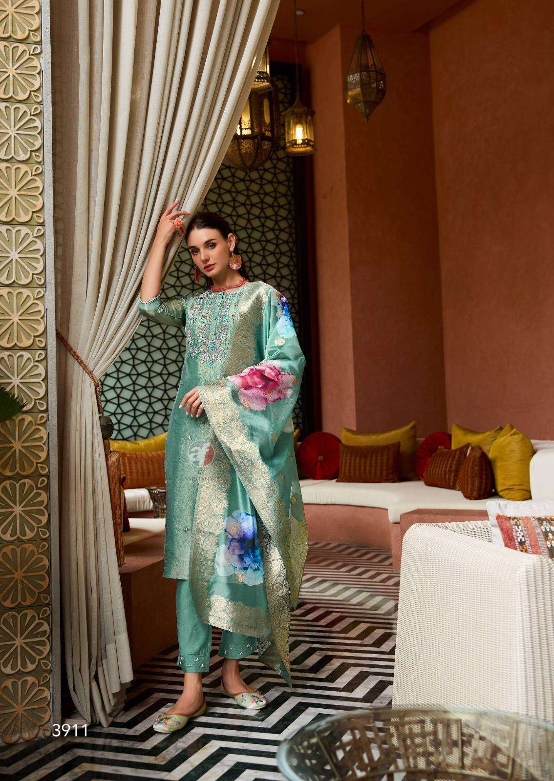 AF STOCK OUT SHEESHA VOL 3 BY ANJU FABRICS 3 PIECE PAIR CATALOGUE WHOLESALER 