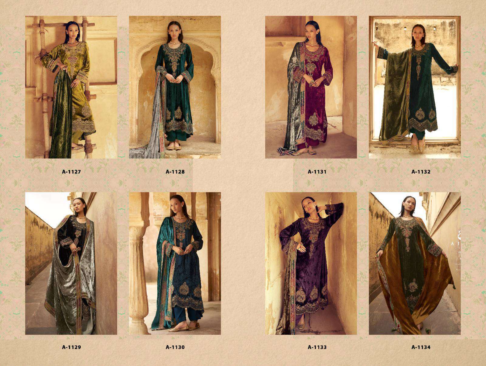 AIQA SENORA PARTYWEAR VELVET DESIGNER SUIT CATALOG WHOLESALER 