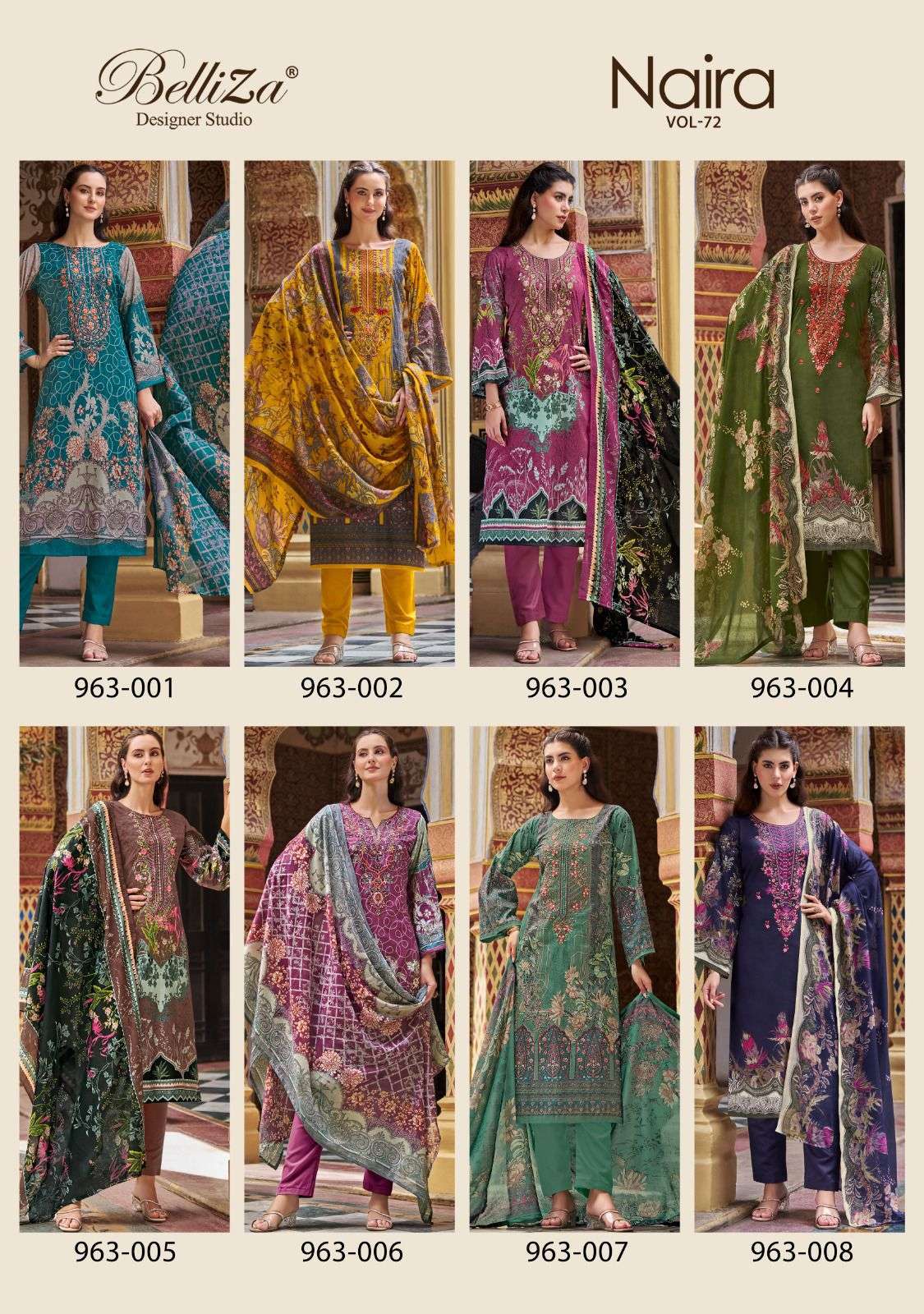 BELLIZA NAIRA VOL 72 PURE COTTON SUIT CATALOG SUPPLIER BELLIZA BRAND WHOLESALER 