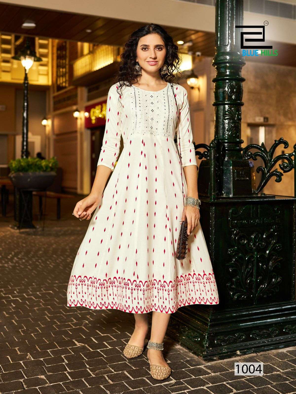 BLUE HILLS ZUDIO ANARKALI PATTERN FANCY KURTI CATALOGUE EXPORTER 