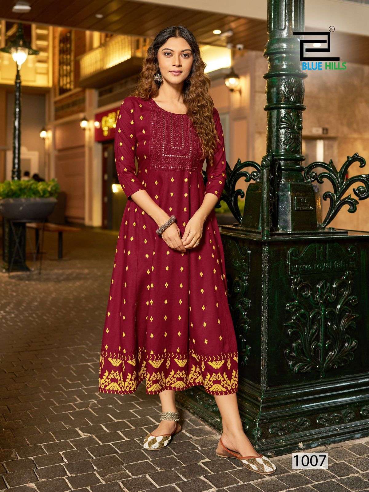 BLUE HILLS ZUDIO ANARKALI PATTERN FANCY KURTI CATALOGUE EXPORTER 