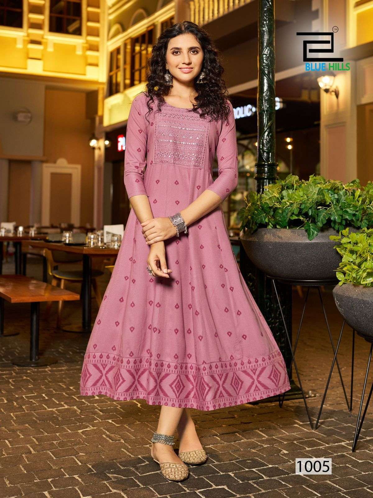 BLUE HILLS ZUDIO ANARKALI PATTERN FANCY KURTI CATALOGUE EXPORTER 