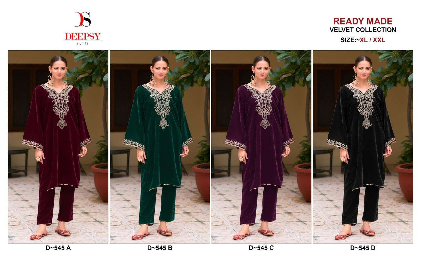 DEEPSY D 545 COLORS PAKISTANI VELVET CORD SET COLLECTION WHOLESALER 2024