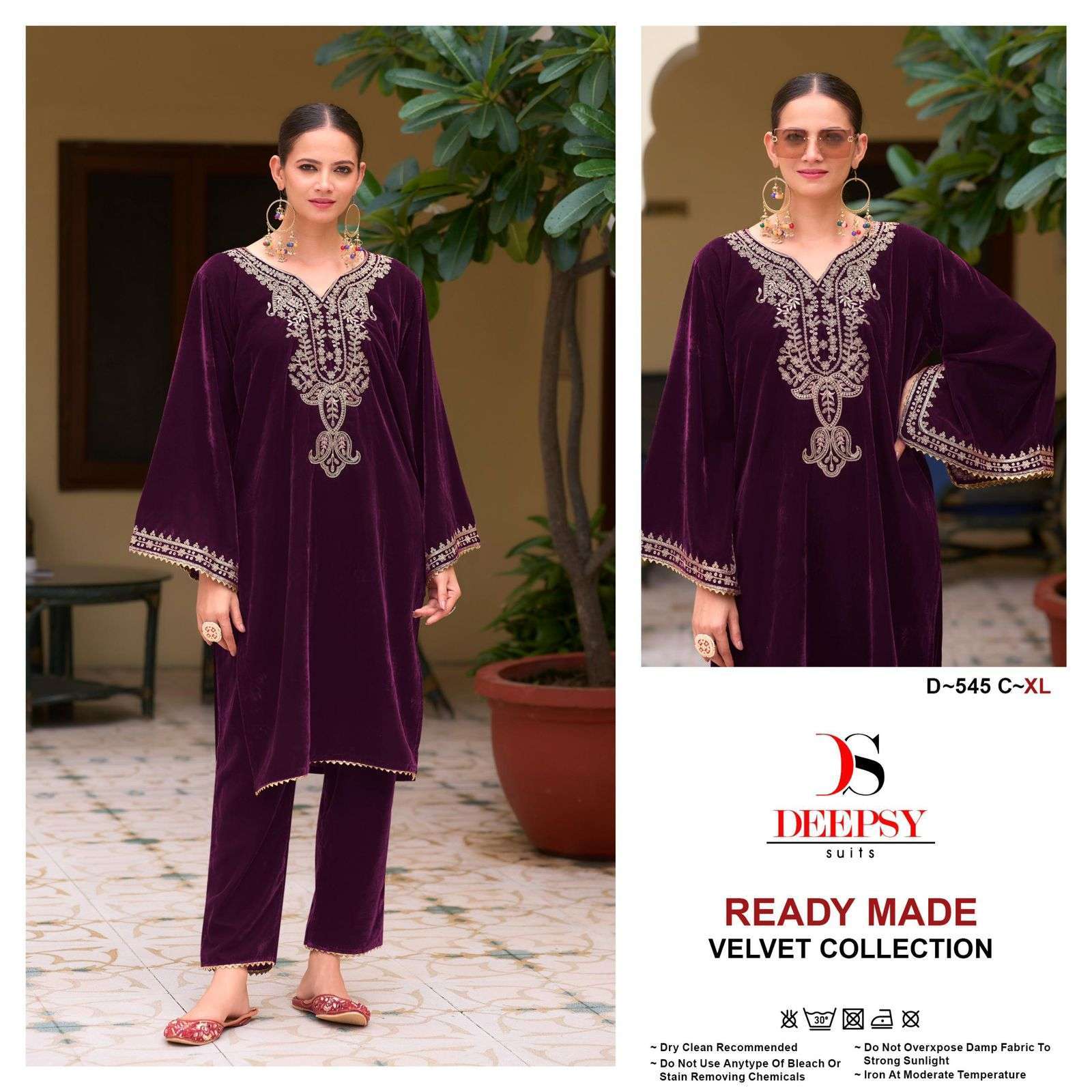 DEEPSY D 545 COLORS PAKISTANI VELVET CORD SET COLLECTION WHOLESALER 2024