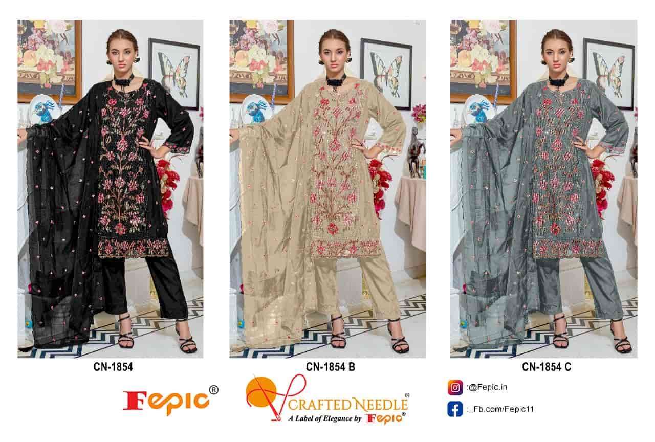 FEPIC C 1854 COLORS FESTIVE WEAR DESIGNER ORGANZA SUIT WHOLESALER 2024