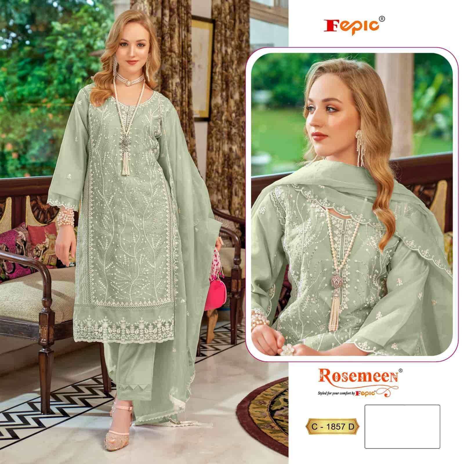 FEPIC C 1857 COLORS FESTIVE WEAR DESIGNER ORGANZA SUIT WHOLESALER 2024