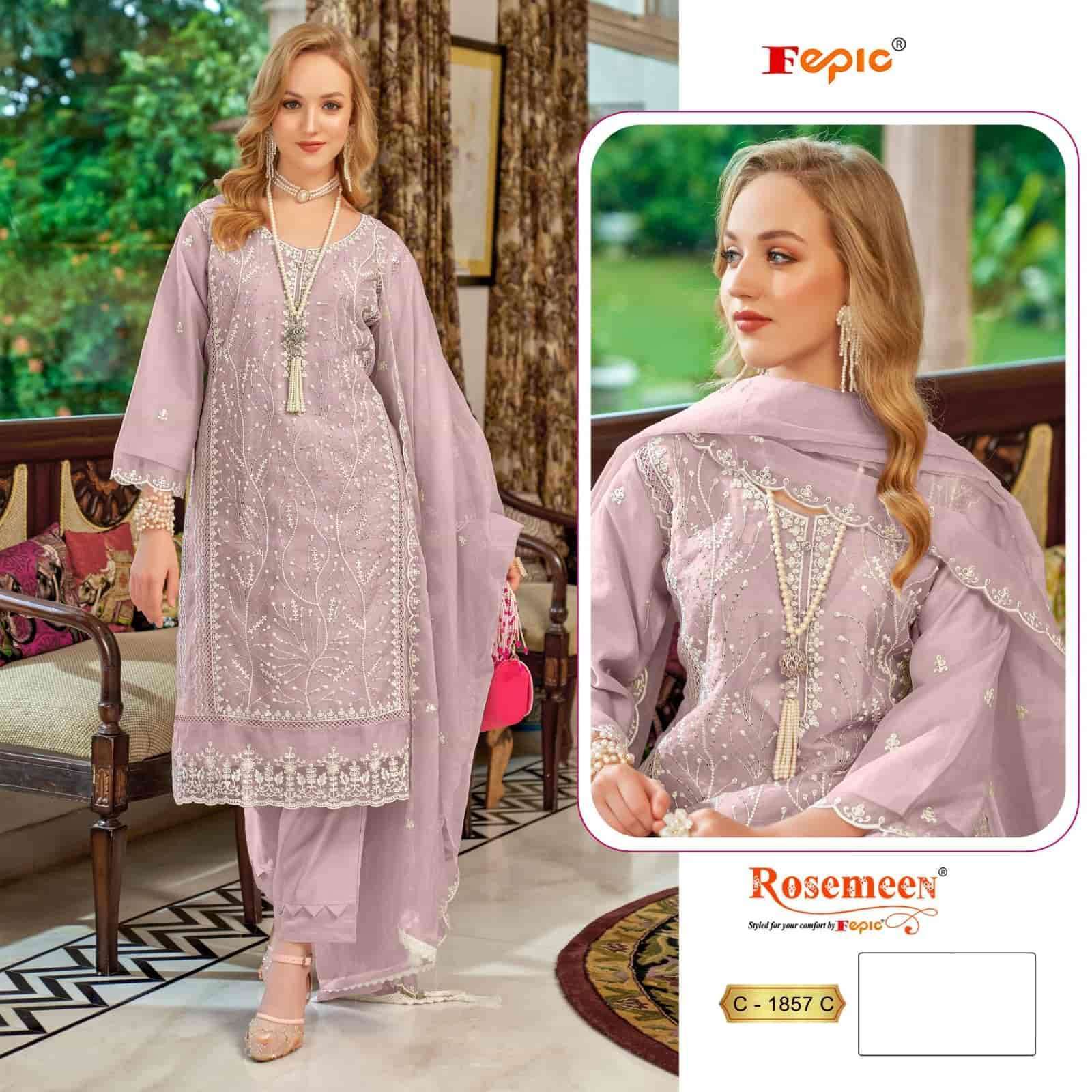 FEPIC C 1857 COLORS FESTIVE WEAR DESIGNER ORGANZA SUIT WHOLESALER 2024