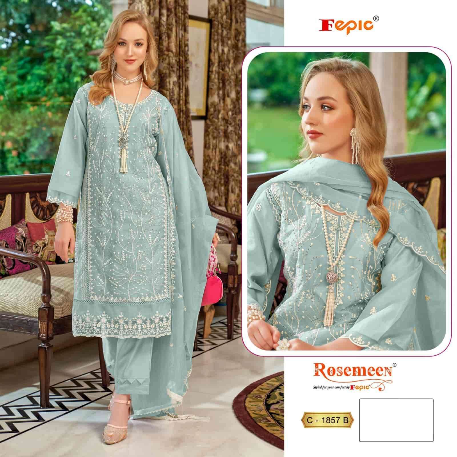 FEPIC C 1857 COLORS FESTIVE WEAR DESIGNER ORGANZA SUIT WHOLESALER 2024