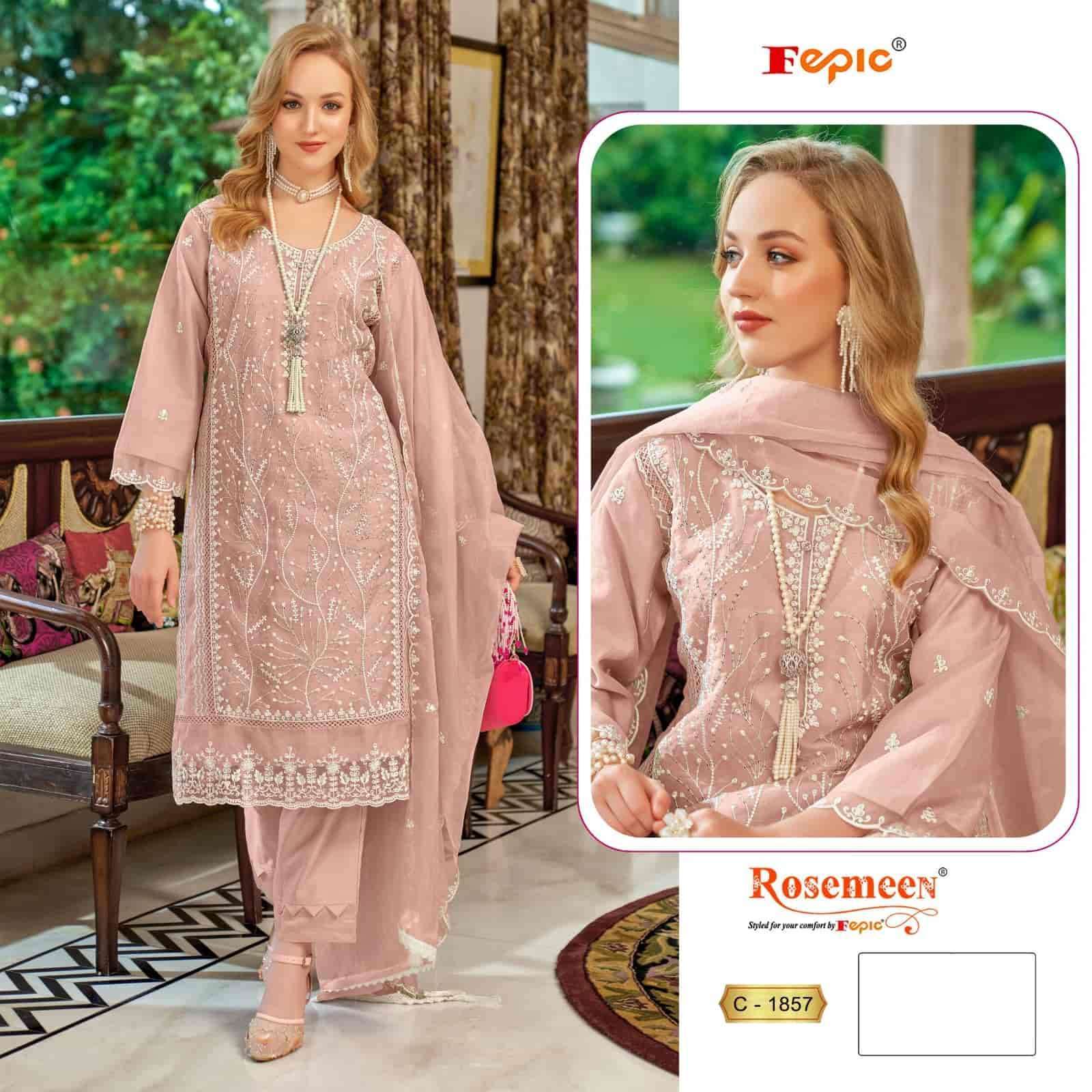 FEPIC C 1857 COLORS FESTIVE WEAR DESIGNER ORGANZA SUIT WHOLESALER 2024