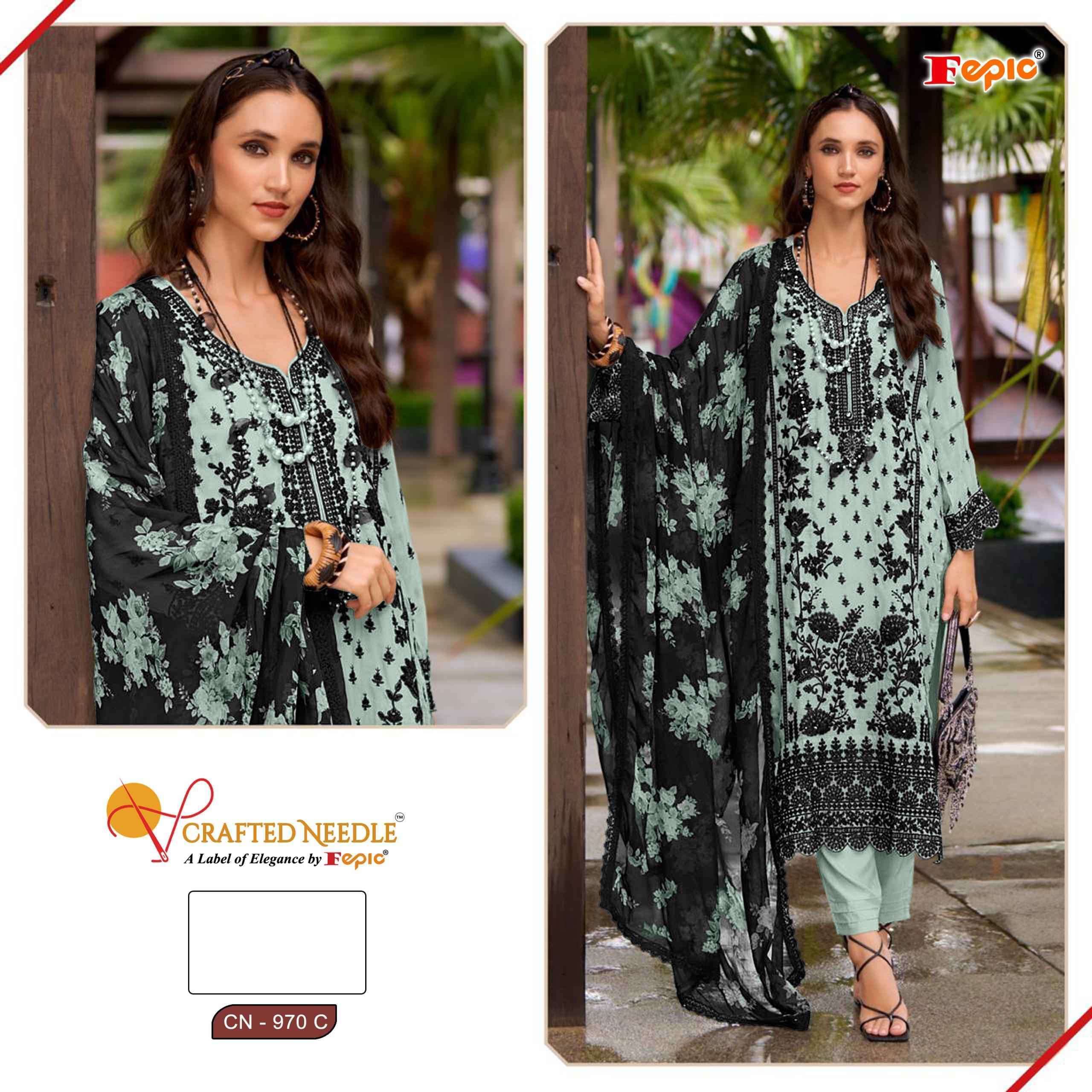 FEPIC CN 970 COLORS ORGANZA PAKISTANI READYMADE SUIT COLLECTION WHOLESALR 
