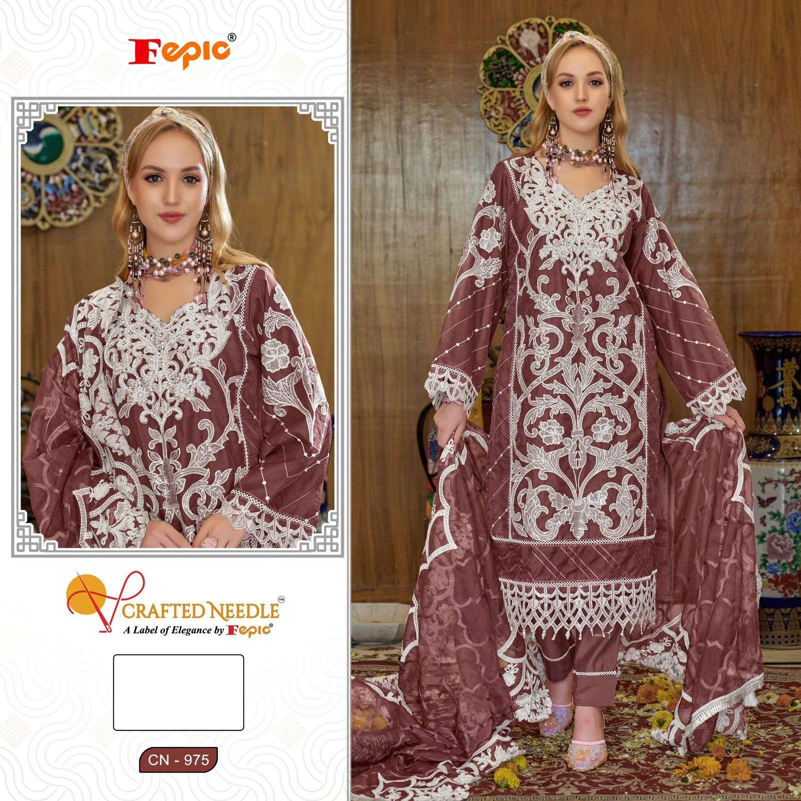 FEPIC CN 975 COLORS DESIGNER PAKISTANI READYMADE DRESS EXPORTER 2024