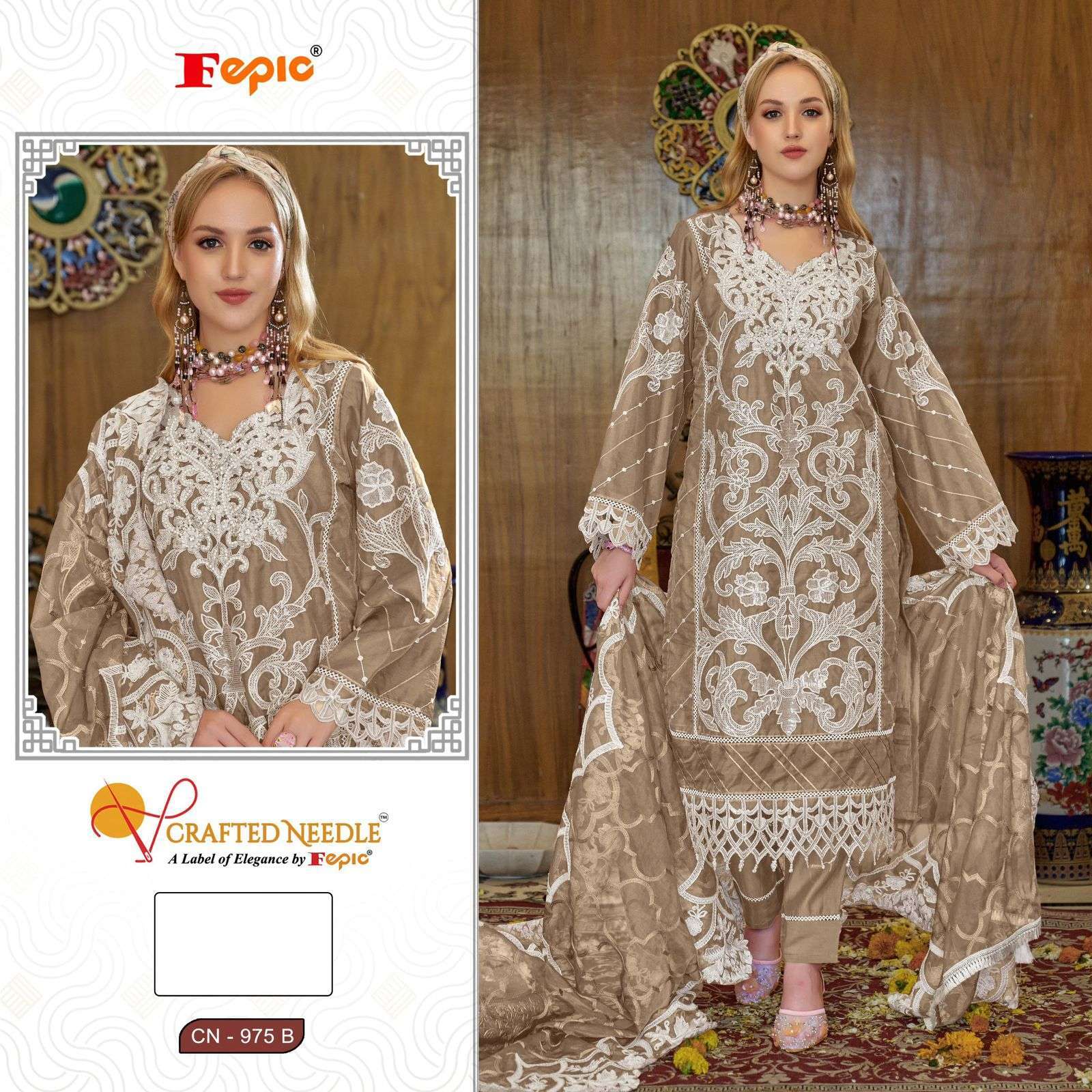 FEPIC CN 975 COLORS DESIGNER PAKISTANI READYMADE DRESS EXPORTER 2024