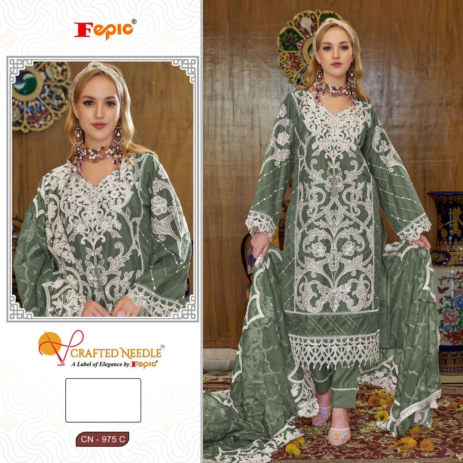 FEPIC CN 975 COLORS DESIGNER PAKISTANI READYMADE DRESS EXPORTER 2024