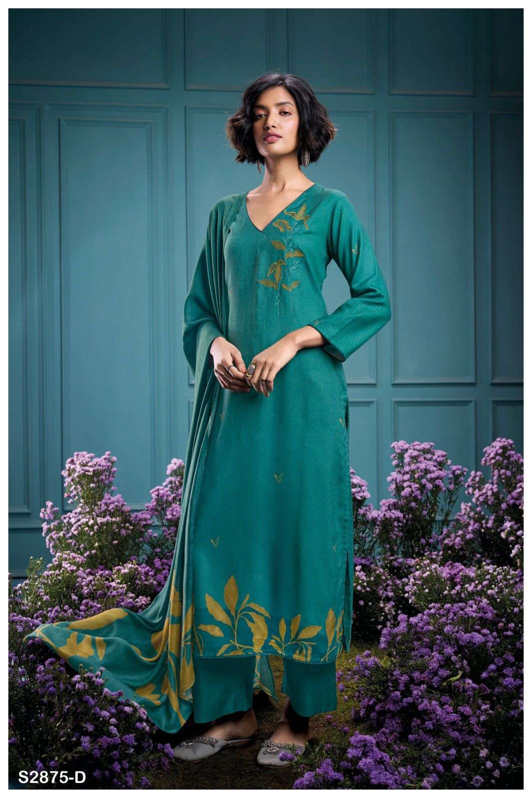 GANGA FASHION MADINA 2875 PASHMINA LADIES SUIT CATALOGUE EXPORTER