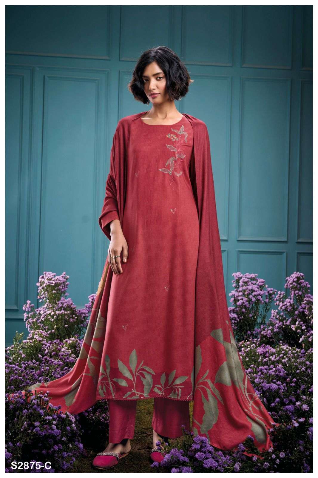 GANGA FASHION MADINA 2875 PASHMINA LADIES SUIT CATALOGUE EXPORTER