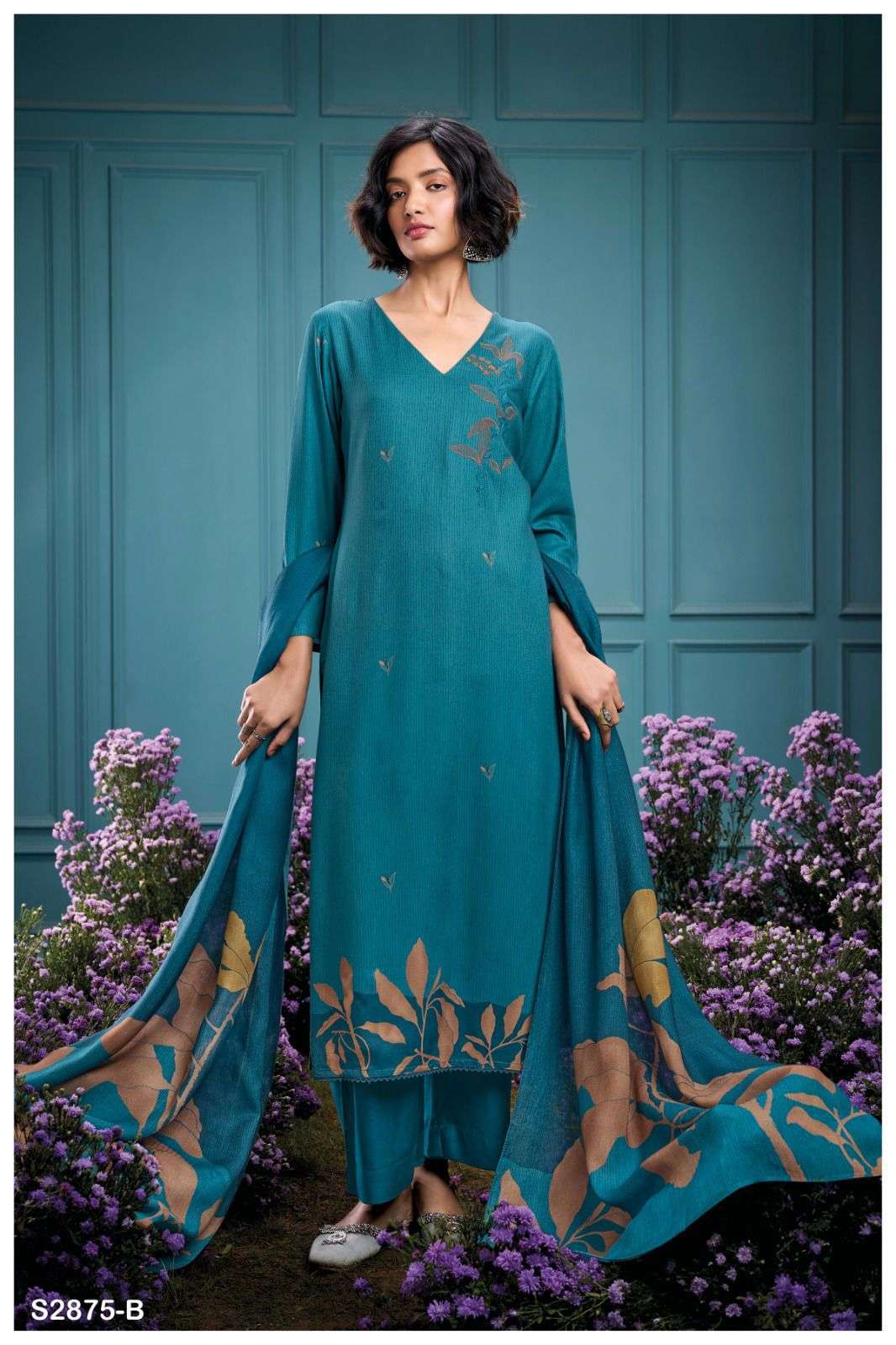 GANGA FASHION MADINA 2875 PASHMINA LADIES SUIT CATALOGUE EXPORTER