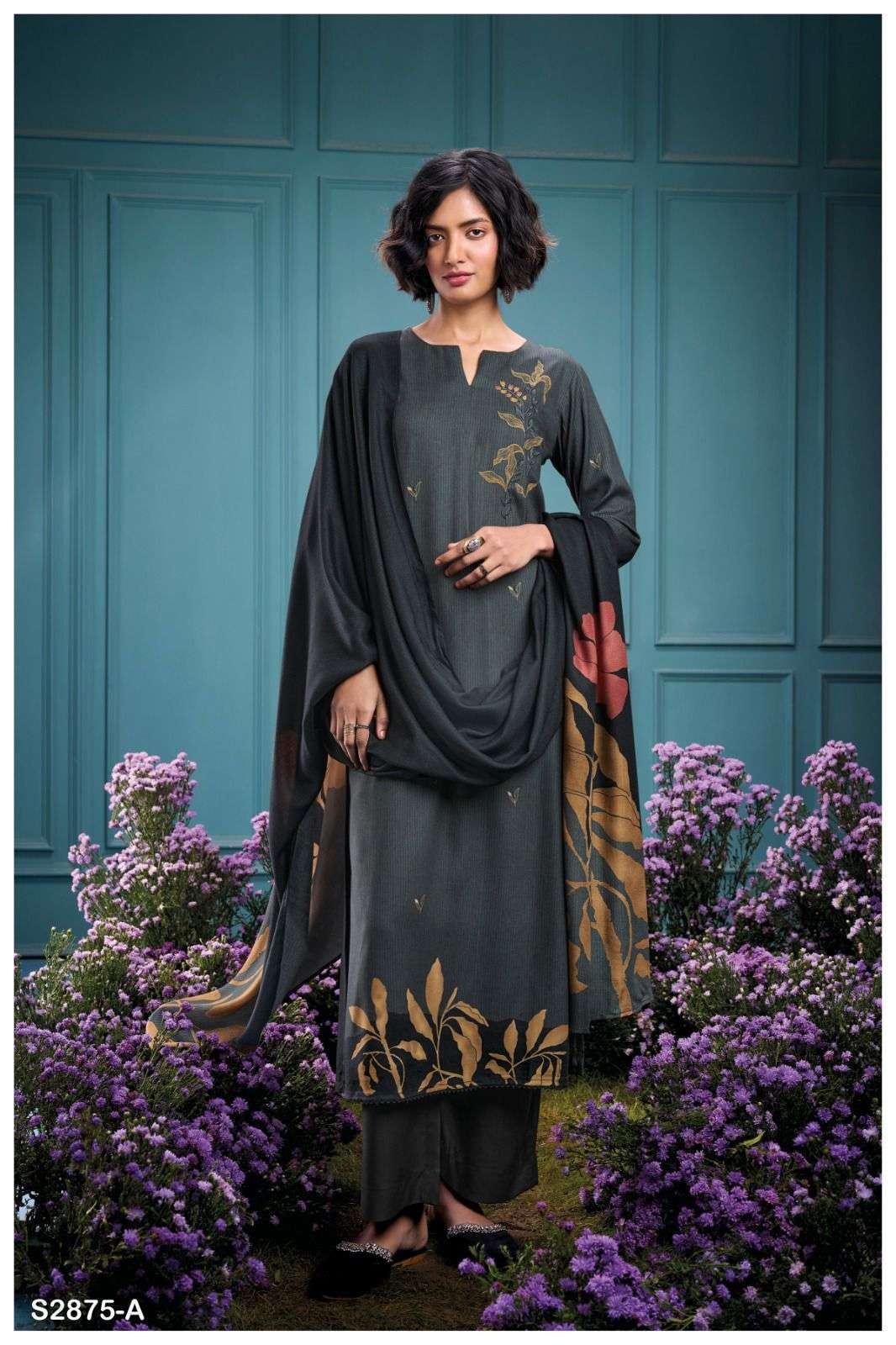 GANGA FASHION MADINA 2875 PASHMINA LADIES SUIT CATALOGUE EXPORTER