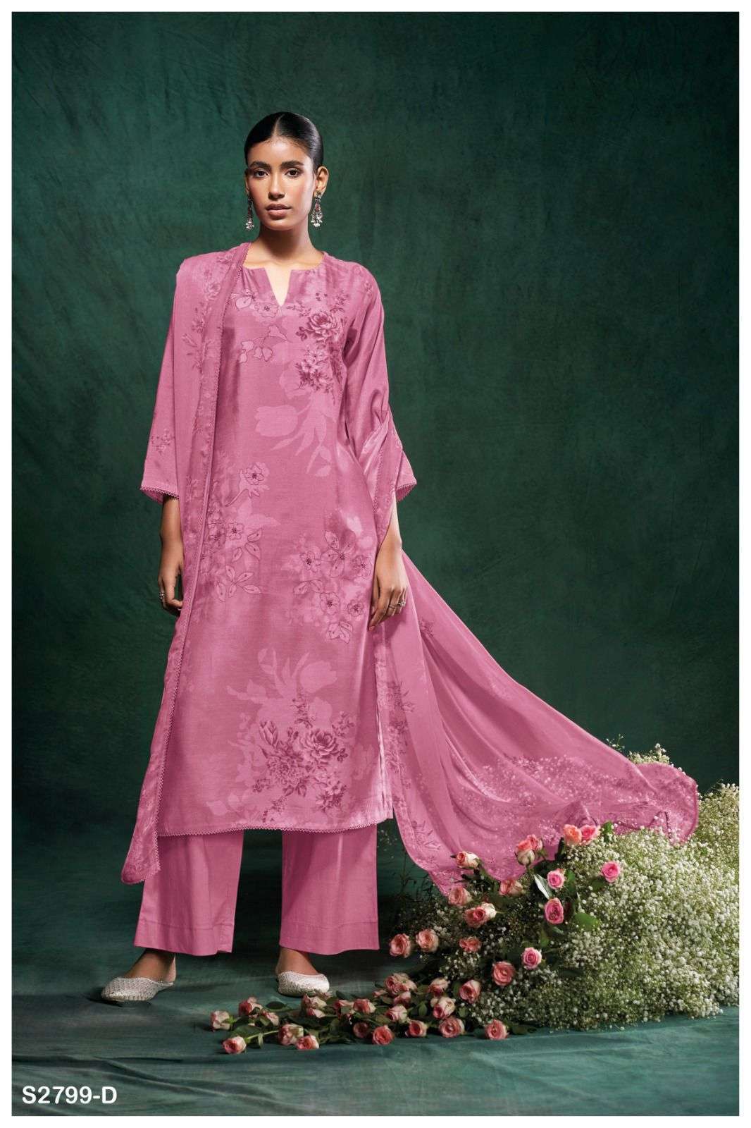 GANGA FASHION TRIPTI 2799 MUSLIN SILK SUIT CATALOGUE WHOLESALE PRICE DEALER 2024