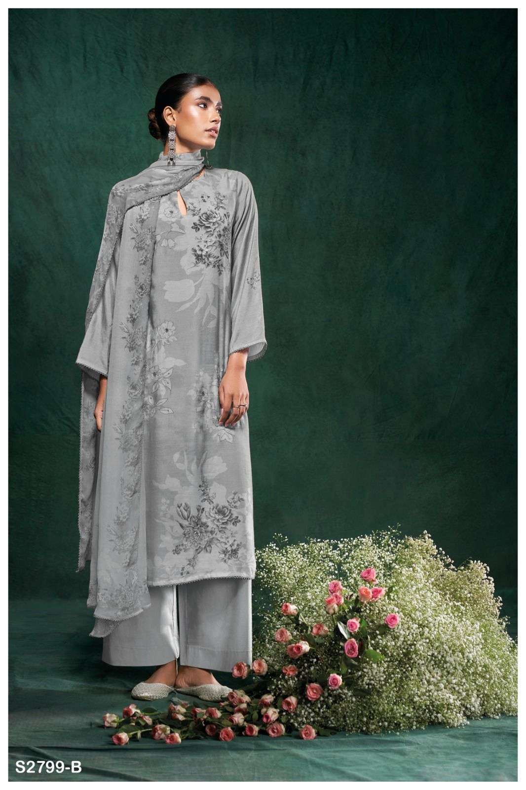 GANGA FASHION TRIPTI 2799 MUSLIN SILK SUIT CATALOGUE WHOLESALE PRICE DEALER 2024