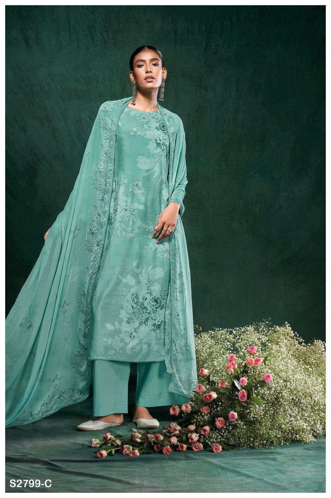 GANGA FASHION TRIPTI 2799 MUSLIN SILK SUIT CATALOGUE WHOLESALE PRICE DEALER 2024