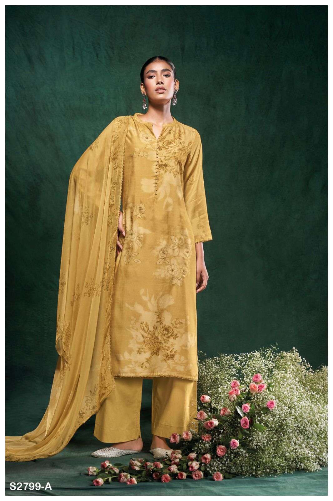 GANGA FASHION TRIPTI 2799 MUSLIN SILK SUIT CATALOGUE WHOLESALE PRICE DEALER 2024