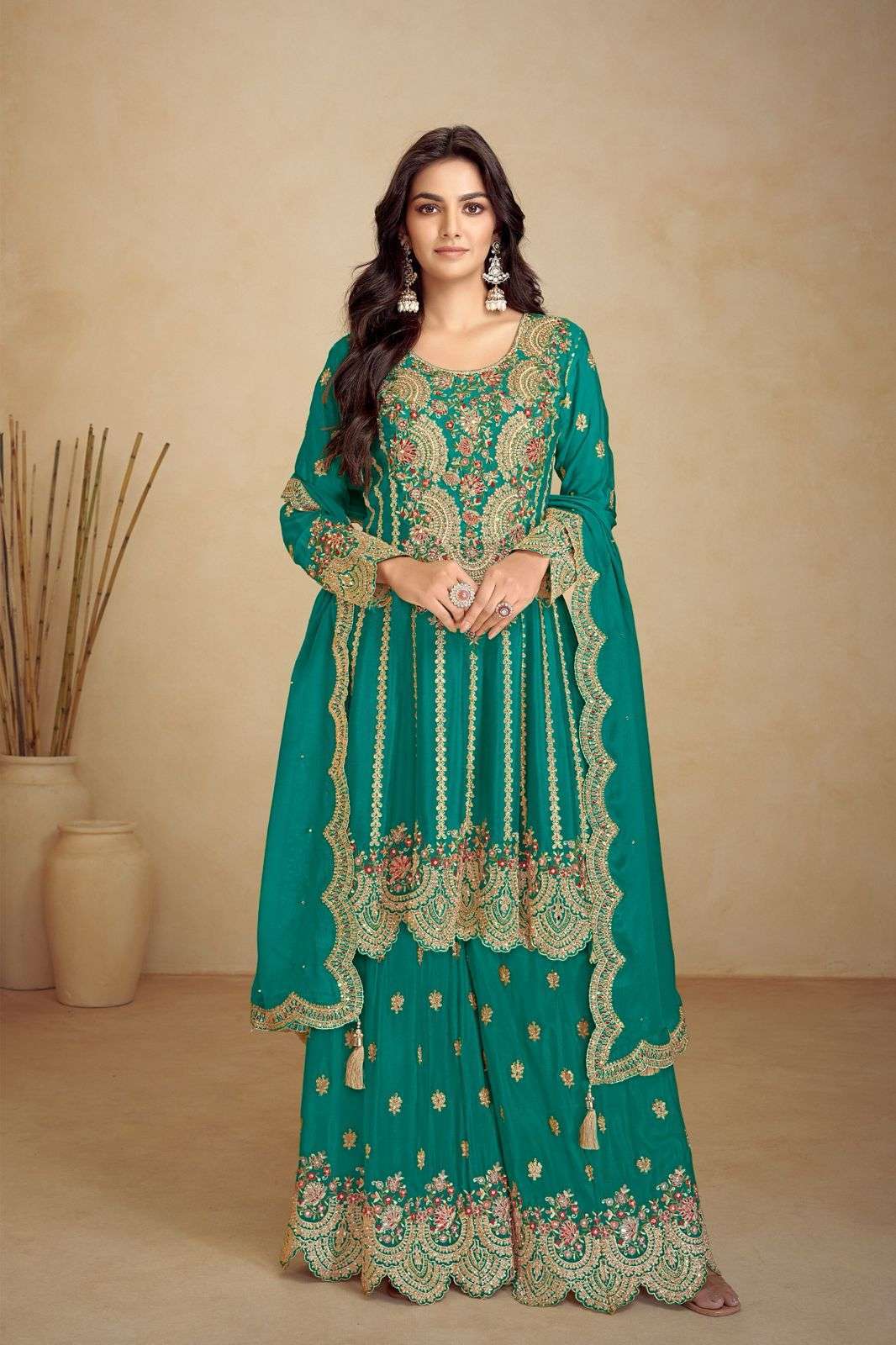 GULKAYRA JALWA 7502 COLORS PARTYWEAR SHARARA DRESS CATALOG EXPORTER 2024