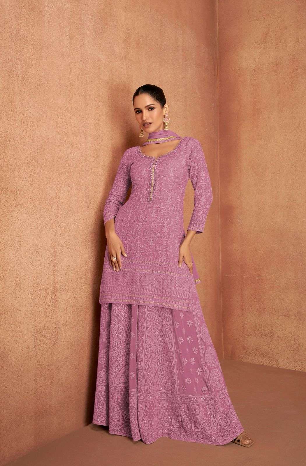 GULKAYRA MANNAT 7496 COLORS GEORGETTE SHARARA DRESS CATALOG EXPORTERS 