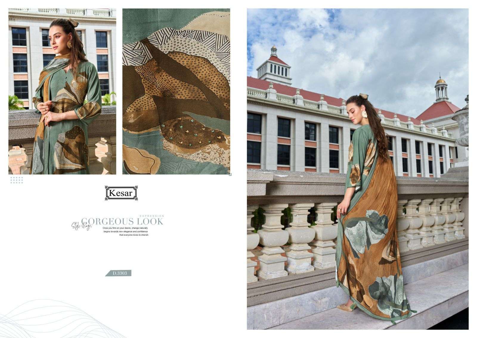 KARACHI PRINTS KESAR ERAYA VISCOSE PATTERN PASHMINA SUIT CATALOGUE WHOLESALER 