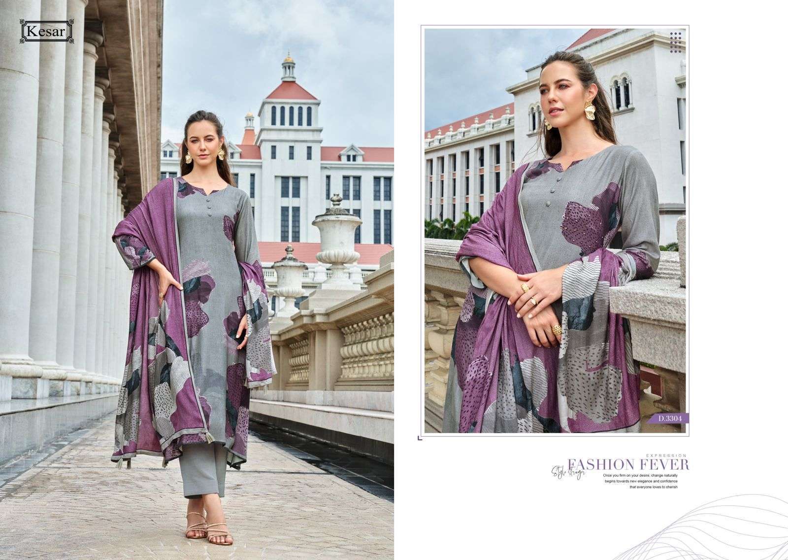 KARACHI PRINTS KESAR ERAYA VISCOSE PATTERN PASHMINA SUIT CATALOGUE WHOLESALER 