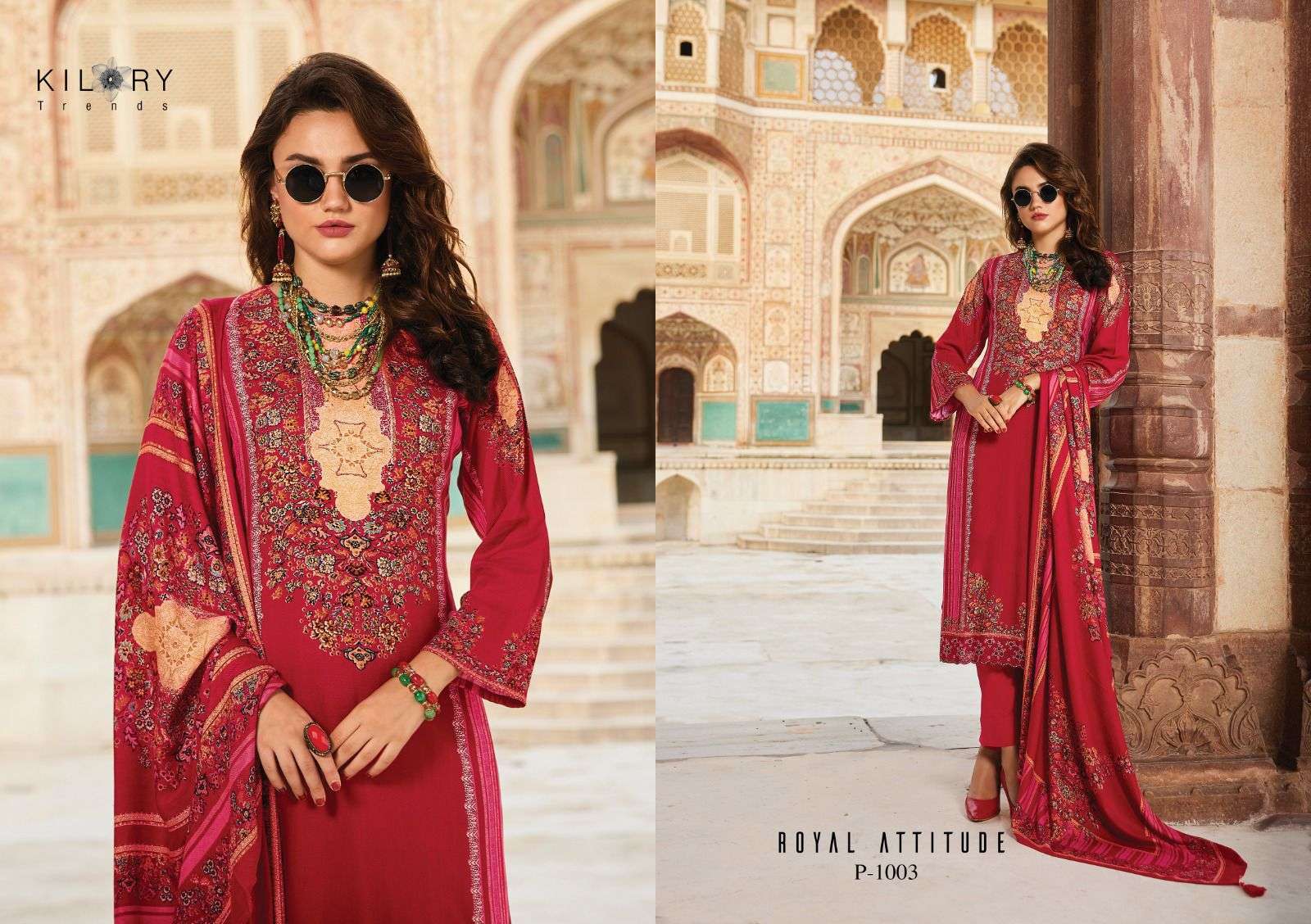 KILORY NAQSH FANCY VISCOSE PASHMINA SUIT CATALOGUE WHOLESALER 