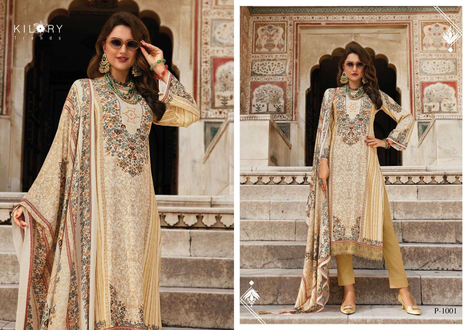 KILORY NAQSH FANCY VISCOSE PASHMINA SUIT CATALOGUE WHOLESALER 
