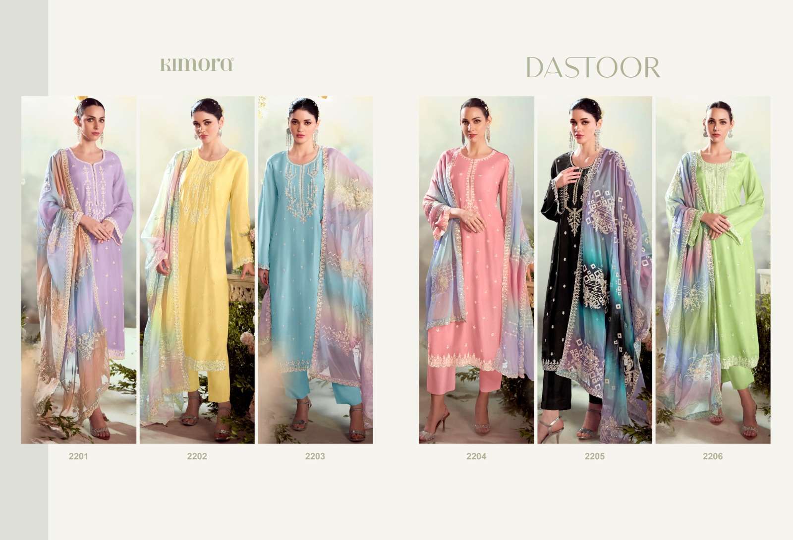 KIMORA HEER DASTOOR LATEST DESIGN MODAL SILK SUIT CATALOG SUPPLIER EXPORTER 2024