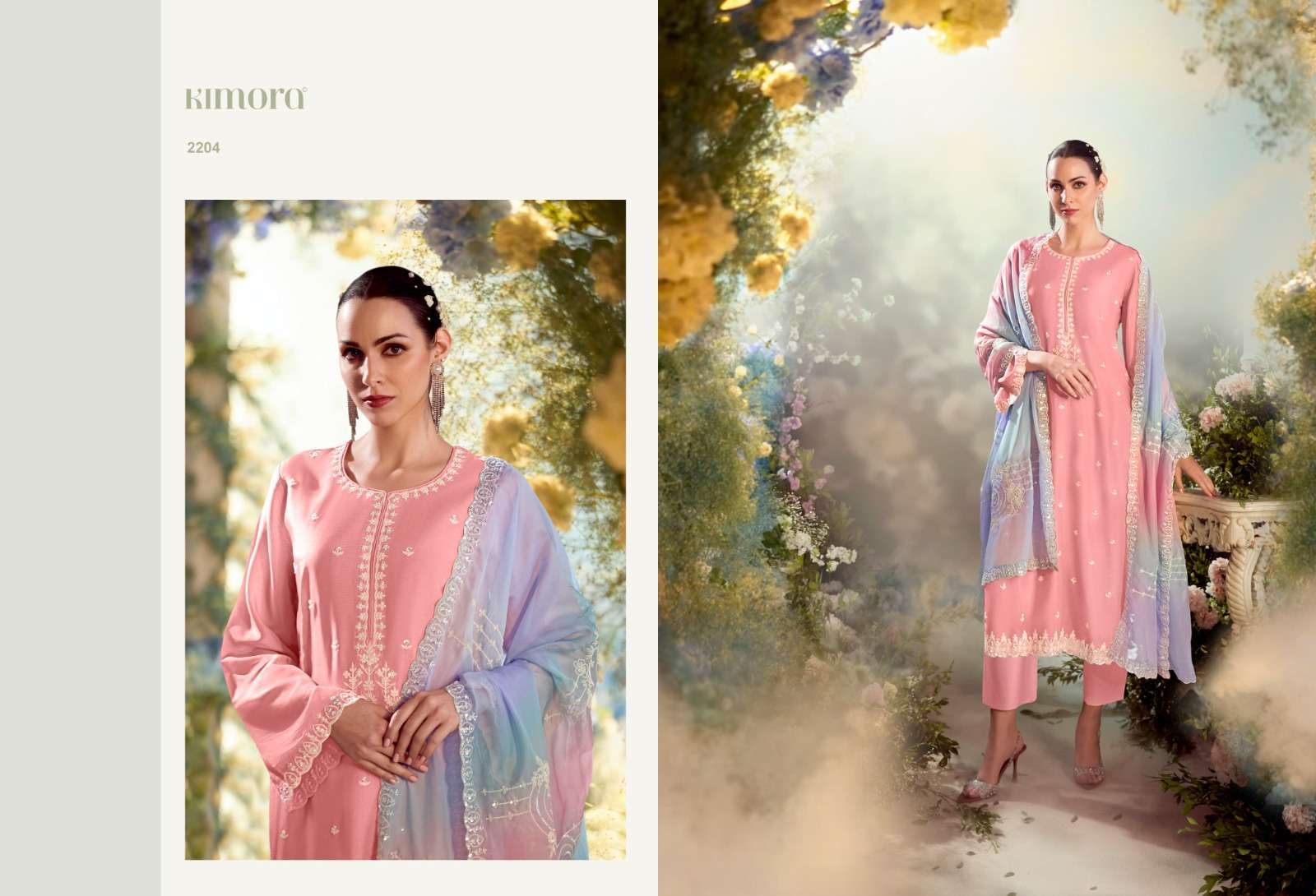 KIMORA HEER DASTOOR LATEST DESIGN MODAL SILK SUIT CATALOG SUPPLIER EXPORTER 2024