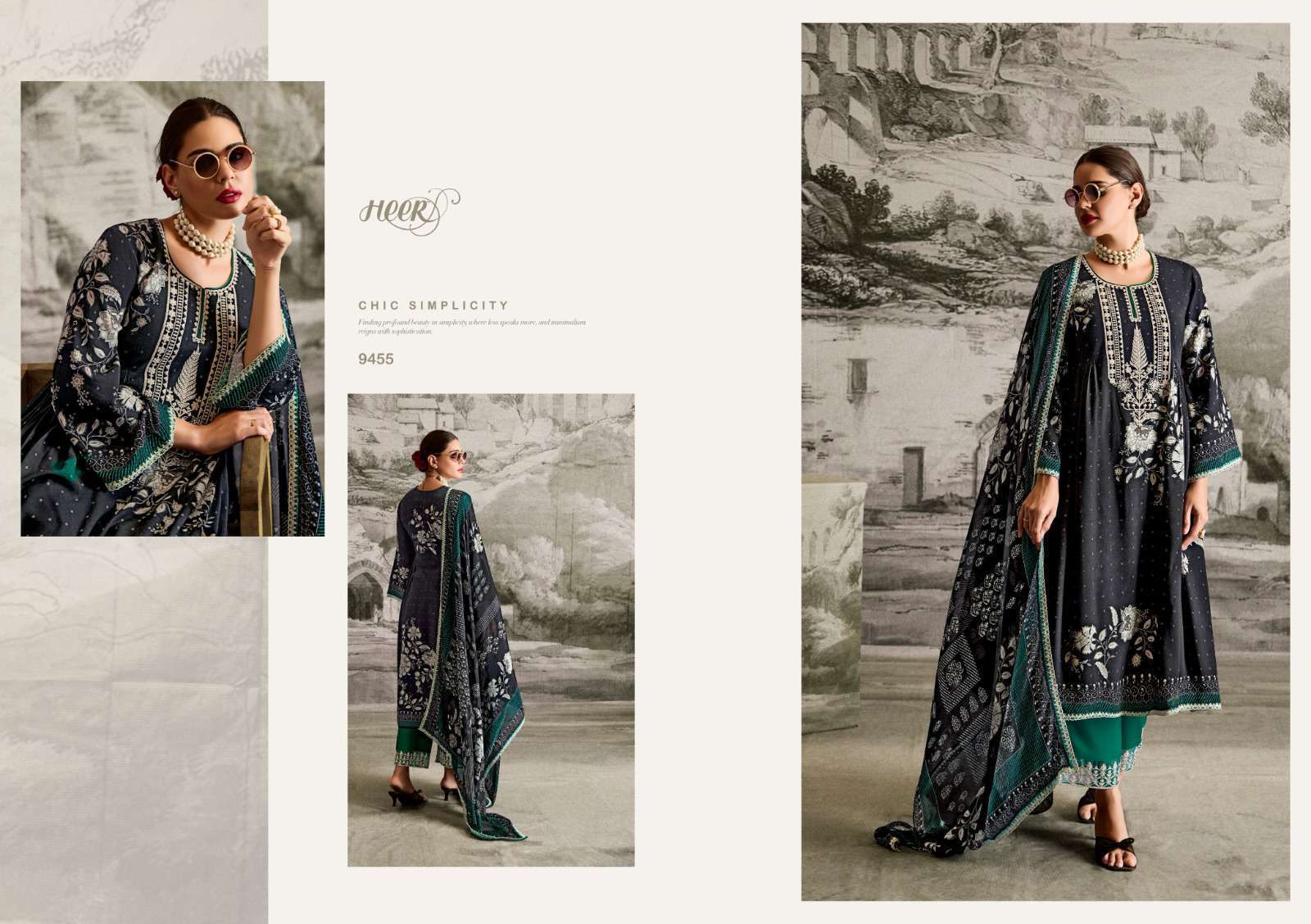 KIMORA HEER ISHQA FANCY MUSLIN LADIES SUIT CATALOGUE WHOLESALER 2024